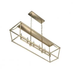 Laurel Ridge 6-Light Alturas Gold Linear Chandelier by Hunter -Hunter Sales alturas gold hunter chandeliers 19078 4f 1000