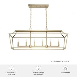 Laurel Ridge 6-Light Alturas Gold Linear Chandelier by Hunter -Hunter Sales alturas gold hunter chandeliers 19078 66 1000