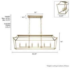 Laurel Ridge 6-Light Alturas Gold Linear Chandelier by Hunter -Hunter Sales alturas gold hunter chandeliers 19078 77 1000