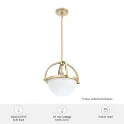 Wedgefield 1 Light Alturas Gold Island Pendant Light with Frosted Cased White Glass Shade Kitchen Light by Hunter -Hunter Sales alturas gold hunter chandeliers 19234 1d 1000