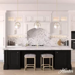 Wedgefield 1 Light Alturas Gold Island Pendant Light with Frosted Cased White Glass Shade Kitchen Light by Hunter -Hunter Sales alturas gold hunter chandeliers 19234 40 1000