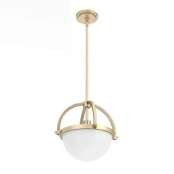 Wedgefield 1 Light Alturas Gold Island Pendant Light with Frosted Cased White Glass Shade Kitchen Light by Hunter -Hunter Sales alturas gold hunter chandeliers 19234 c3 1000