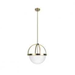 Wedgefield 3-Light Alturas Gold Island Pendant Light with Frosted Glass Shade by Hunter