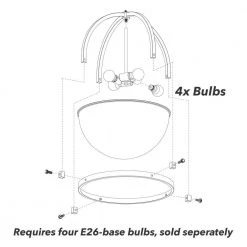 Wedgefield 4-Light Alturas Gold Island Pendant Light with Frosted Glass Shade by Hunter -Hunter Sales alturas gold hunter chandeliers 19238 1d 1000