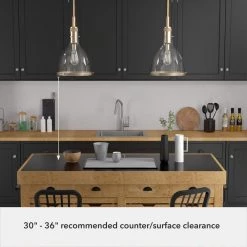 Van Nuys 1 Light Alturas Gold Island Pendant Light with Clear Glass Shade Dining Room Light by Hunter -Hunter Sales alturas gold hunter chandeliers 19295 77 1000