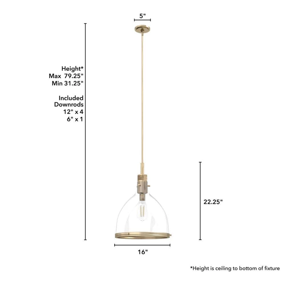 Van Nuys 1 Light Alturas Gold Island Pendant Light with Glass Shade Dining Room Light by Hunter 8 Van Nuys 1 Light Alturas Gold Island Pendant Light with Glass Shade Dining Room Light by Hunter - Image 6