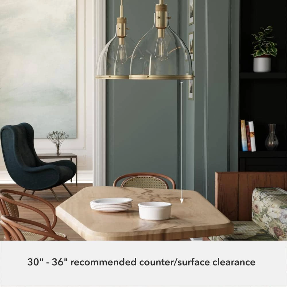 Van Nuys 1 Light Alturas Gold Island Pendant Light with Glass Shade Dining Room Light by Hunter 9 Van Nuys 1 Light Alturas Gold Island Pendant Light with Glass Shade Dining Room Light by Hunter - Image 7