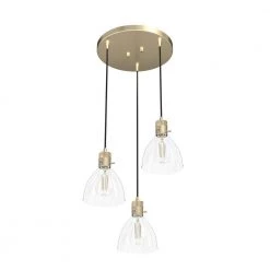 Van Nuys 3 Light Alturas Gold Waterfall Chandelier with Clear Glass Shades Dining Room Light by Hunter -Hunter Sales alturas gold hunter chandeliers 19309 4f 1000