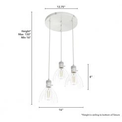 Van Nuys 3 Light Alturas Gold Waterfall Chandelier with Clear Glass Shades Dining Room Light by Hunter -Hunter Sales alturas gold hunter chandeliers 19309 77 1000