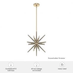 Jupiter Star 12-Light Alturas Gold Sputnik Pendant Light by Hunter -Hunter Sales alturas gold hunter chandeliers 19339 c3 1000