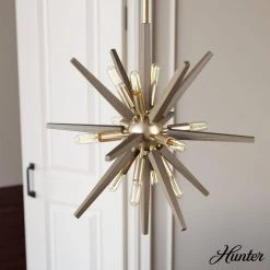 Jupiter Star 12-Light Alturas Gold Sputnik Pendant Light by Hunter -Hunter Sales alturas gold hunter chandeliers 19339 e1 1000