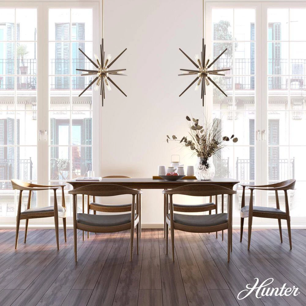 Jupiter 12-Light Alturas Gold Sputnik Pendant Light by Hunter 5 Jupiter 12-Light Alturas Gold Sputnik Pendant Light by Hunter - Image 3