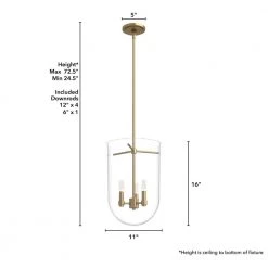 Sacha 3 Light Alturas Gold Island Pendant Light with Clear Glass Shade Dining Room Light by Hunter -Hunter Sales alturas gold hunter chandeliers 19385 77 1000