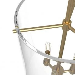 Sacha 3 Light Alturas Gold Island Pendant Light with Clear Glass Shade Dining Room Light by Hunter -Hunter Sales alturas gold hunter chandeliers 19385 a0 1000