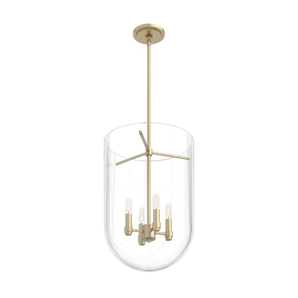 Sacha 4 Light Alturas Gold Island Pendant Light with Clear Glass Shade Dining Room Light by Hunter 12 Sacha 4 Light Alturas Gold Island Pendant Light with Clear Glass Shade Dining Room Light by Hunter - Image 10