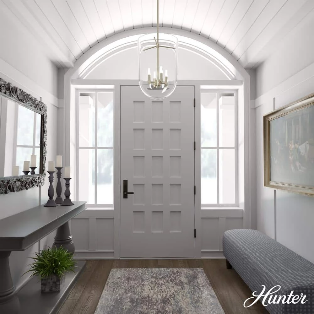 Sacha 4 Light Alturas Gold Island Pendant Light with Clear Glass Shade Dining Room Light by Hunter 5 Sacha 4 Light Alturas Gold Island Pendant Light with Clear Glass Shade Dining Room Light by Hunter - Image 3