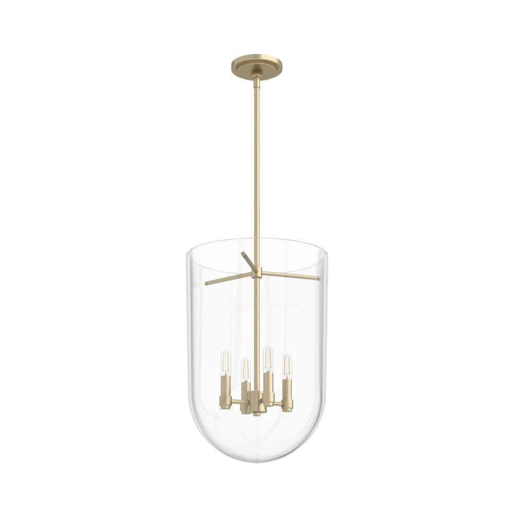 Sacha 4 Light Alturas Gold Island Pendant Light with Clear Glass Shade Dining Room Light by Hunter 3 Sacha 4 Light Alturas Gold Island Pendant Light with Clear Glass Shade Dining Room Light by Hunter