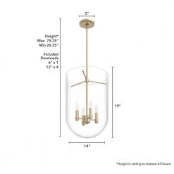 Sacha 4 Light Alturas Gold Island Pendant Light with Clear Glass Shade Dining Room Light by Hunter 17 Sacha 4 Light Alturas Gold Island Pendant Light with Clear Glass Shade Dining Room Light by Hunter -Hunter Sales alturas gold hunter chandeliers 19386 66 1000