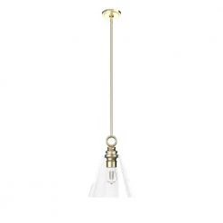Klein 1-Light Alturas Gold Island Pendant Light with Clear Glass Shade by Hunter