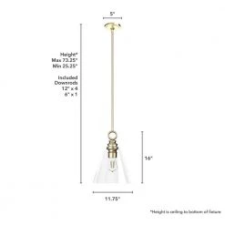 Klein 1-Light Alturas Gold Island Pendant Light with Clear Glass Shade by Hunter -Hunter Sales alturas gold hunter chandeliers 19438 66 1000