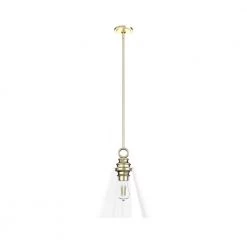 Klein 1-Light Alturas Gold Island Pendant Light with Clear Glass Shade by Hunter