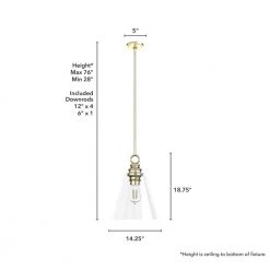 Klein 1-Light Alturas Gold Island Pendant Light with Clear Glass Shade by Hunter -Hunter Sales alturas gold hunter chandeliers 19440 66 1000