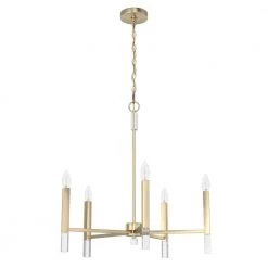 Sunjai 5-Light Alturas Gold Candlestick Chandelier by Hunter