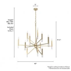 Sunjai 12-Light Alturas Gold Island Chandelier by Hunter -Hunter Sales alturas gold hunter chandeliers 19529 66 1000