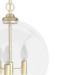 High Oaks 3-Light Alturas Gold Globe Pendant Light with Clear Seeded Glass Shade by Hunter -Hunter Sales alturas gold hunter chandeliers 19557 a0 1000