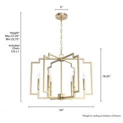 Zoanne 6-Light Alturas Gold Geometric Chandelier by Hunter -Hunter Sales alturas gold hunter chandeliers 19572 1d 1000