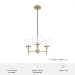Xidane 3-Light Alturas Gold Crystal Chandelier with Clear Glass Shades by Hunter -Hunter Sales alturas gold hunter chandeliers 19739 1d 1000
