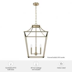 Laurel Ridge 4-Light Alturas Gold Lantern Pendant Light by Hunter -Hunter Sales alturas gold hunter chandeliers 19874 c3 1000