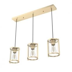 Astwood 3 Light Alturas Gold Island Chandelier with Clear Glass Shades Kitchen Light by Hunter -Hunter Sales alturas gold hunter chandeliers 19954 c3 1000