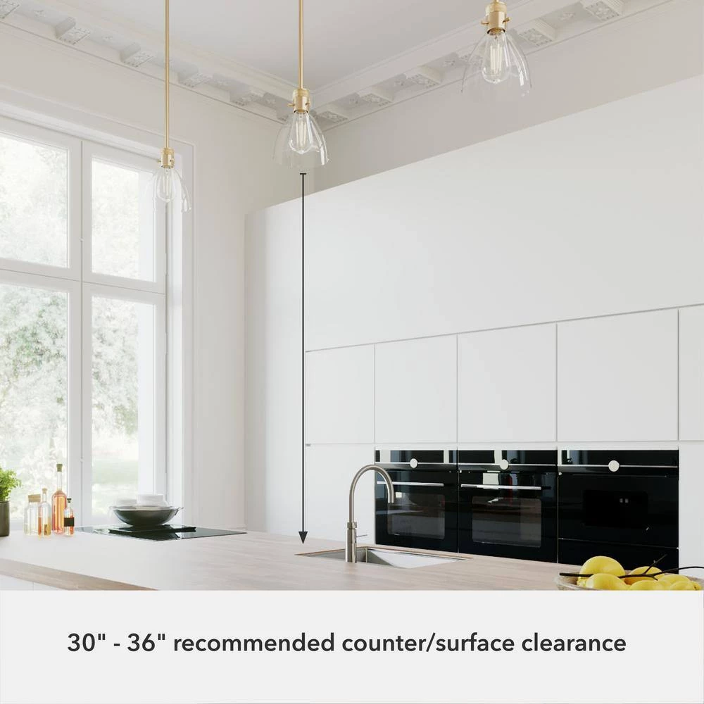 Van Nuys 1 Light Alturas Gold Island Pendant Light with Glass Shade Dining Room Light by Hunter 9 Van Nuys 1 Light Alturas Gold Island Pendant Light with Glass Shade Dining Room Light by Hunter - Image 7