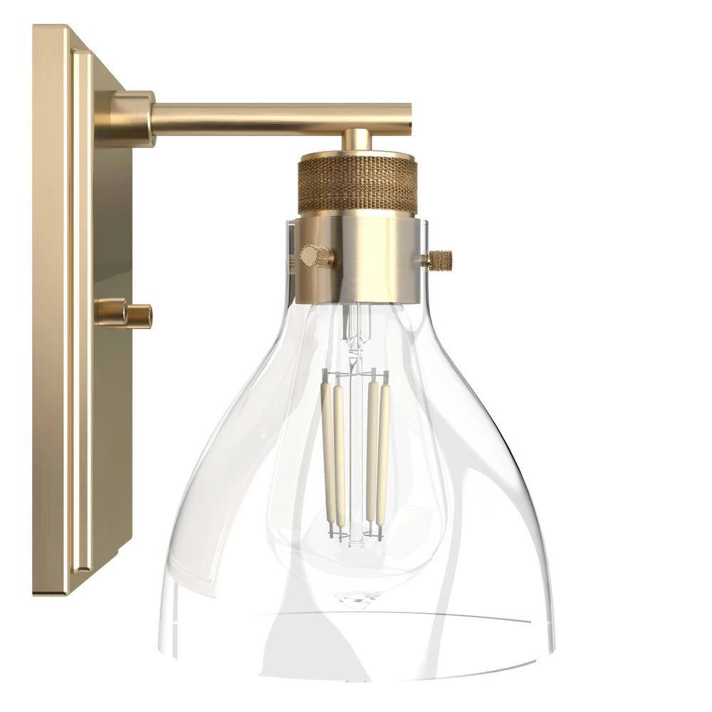 Van Nuys 1 Light Alturas Gold Wall Sconce with Clear Glass Shade Bathroom Light by Hunter 9 Van Nuys 1 Light Alturas Gold Wall Sconce with Clear Glass Shade Bathroom Light by Hunter - Image 7
