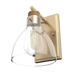 Van Nuys 1 Light Alturas Gold Wall Sconce with Clear Glass Shade Bathroom Light by Hunter 17 Van Nuys 1 Light Alturas Gold Wall Sconce with Clear Glass Shade Bathroom Light by Hunter -Hunter Sales alturas gold hunter vanity lighting 19299 c3 1000