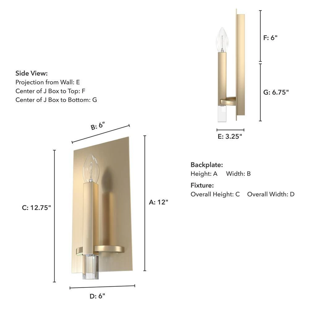 Sunjai 1-Light Alturas Gold Wall Sconce by Hunter 8 Sunjai 1-Light Alturas Gold Wall Sconce by Hunter - Image 6