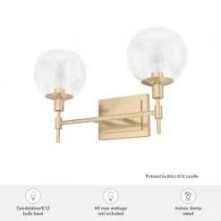 Xidane 18.25 in. 2-Light Alturas Gold Vanity Light with Clear Glass Shades by Hunter -Hunter Sales alturas gold hunter vanity lighting 19761 1d 1000