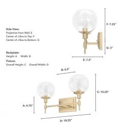 Xidane 18.25 in. 2-Light Alturas Gold Vanity Light with Clear Glass Shades by Hunter -Hunter Sales alturas gold hunter vanity lighting 19761 66 1000
