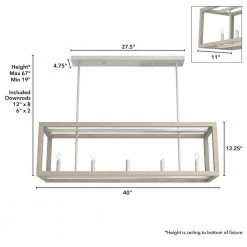 Squire Manor 6 Light Bleached Wood Linear Chandelier Kitchen Light by Hunter -Hunter Sales bleached wood hunter chandeliers 19091 1d 1000