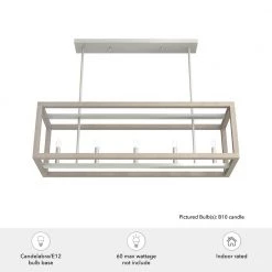 Squire Manor 6 Light Bleached Wood Linear Chandelier Kitchen Light by Hunter -Hunter Sales bleached wood hunter chandeliers 19091 a0 1000