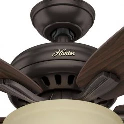 Newsome 52 in. Indoor Premier Bronze Ceiling Fan With LED Light Kit and Remote by Hunter -Hunter Sales bronze hunter ceiling fans with lights 32841 31 1000