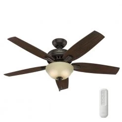 Newsome 52 in. Indoor Premier Bronze Ceiling Fan With LED Light Kit and Remote by Hunter