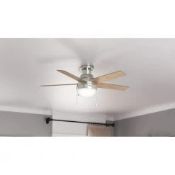 Anslee 46 in. Indoor Low Profile Brushed Nickel Ceiling Fan with Light by Hunter 23 Anslee 46 in. Indoor Low Profile Brushed Nickel Ceiling Fan with Light by Hunter -Hunter Sales brushed nickel hunter ceiling fans with lights 50278 31 1000