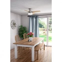 Dempsey 44 in. Low Profile LED Indoor Brushed Nickel Ceiling Fan with Light Kit and Universal Remote by Hunter -Hunter Sales brushed nickel hunter ceiling fans with lights 50282 1f 1000