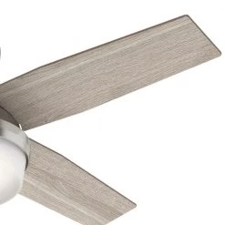 Dempsey 44 in. Low Profile LED Indoor Brushed Nickel Ceiling Fan with Light Kit and Universal Remote by Hunter -Hunter Sales brushed nickel hunter ceiling fans with lights 50282 44 1000
