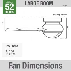Dempsey 52 in. LED Low Profile Indoor Brushed Nickel Ceiling Fan with Light and Remote by Hunter -Hunter Sales brushed nickel hunter ceiling fans with lights 50283 fa 1000