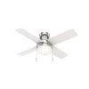 Timpani 44 in. LED Indoor Brushed Nickel Ceiling Fan with Light Kit by Hunter 1 Timpani 44 in. LED Indoor Brushed Nickel Ceiling Fan with Light Kit by Hunter -Hunter Sales brushed nickel hunter ceiling fans with lights 50358 64 1000