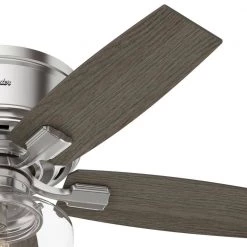 Bennett 44 in. Indoor Brushed Nickel LED Low Profile Ceiling Fan with Light Kit and Remote Control by Hunter -Hunter Sales brushed nickel hunter ceiling fans with lights 50420 1f 1000