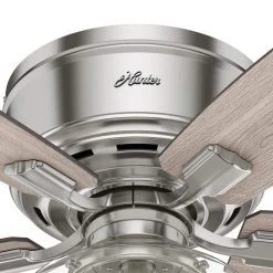 Bennett 44 in. Indoor Brushed Nickel LED Low Profile Ceiling Fan with Light Kit and Remote Control by Hunter -Hunter Sales brushed nickel hunter ceiling fans with lights 50420 76 1000